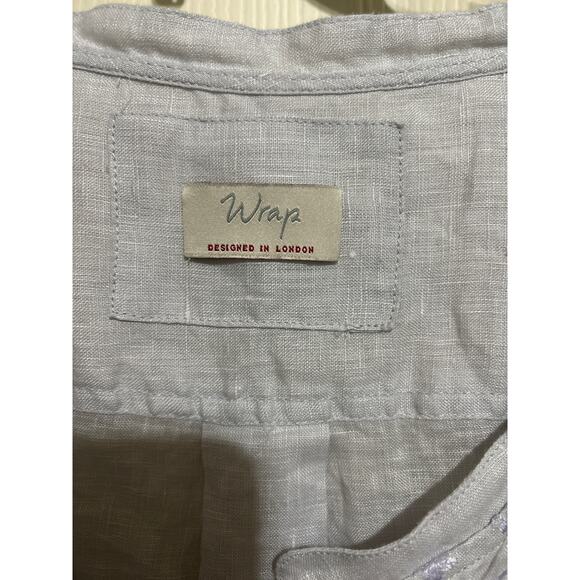 Wrap Designed in London 100% Linen Top US 18 - Picture 3 of 4